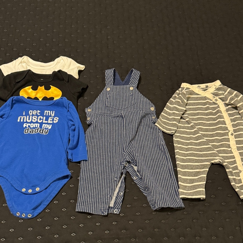 Baby Clothing Set with Blue and Gray Outfits